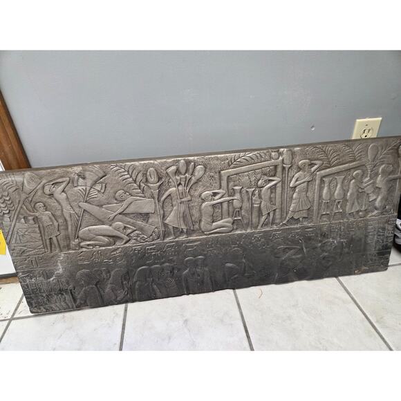 Ancient Egyptian Street Scene 3D Long Wall Art Sculpture Pressed Foam Decor